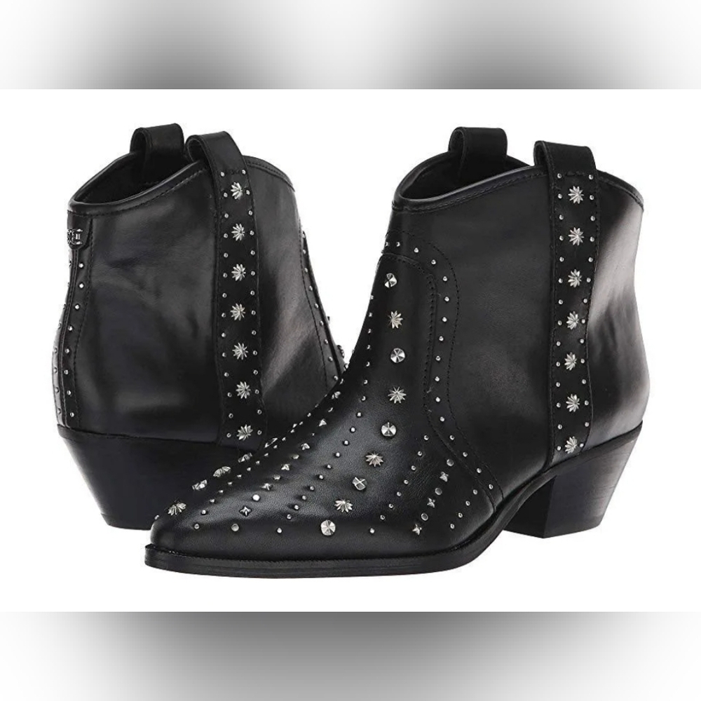 Sam Edelman Black Ankle Boots with Silver Studs